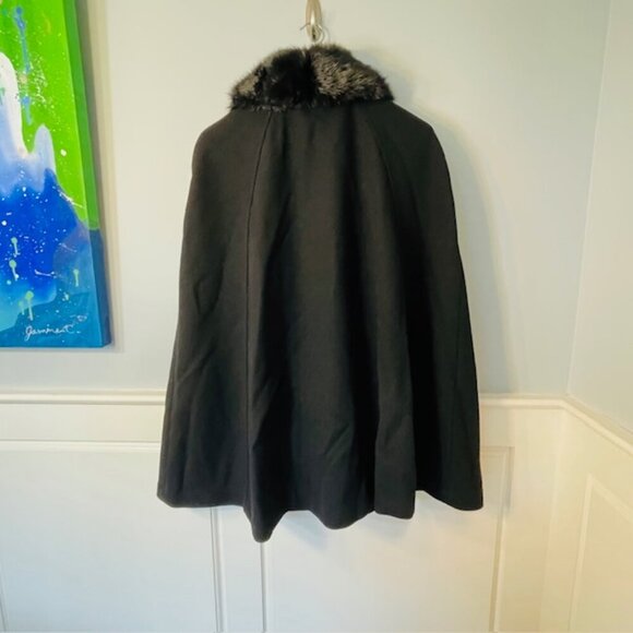 NEW Ann Taylor Loft Wool Blend Black Cape Jacket Size Medium NWT - Picture 6 of 10